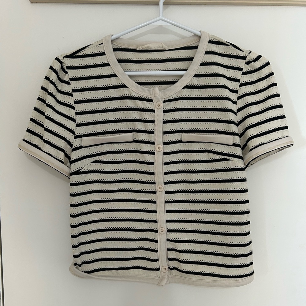 Chic Striped Button-Up Top